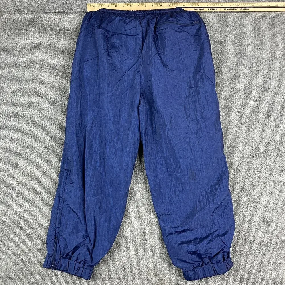 Wilson Track Pants Mens‎ Size S Blue Nylon Windbreaker Joggers Elastic Waist
